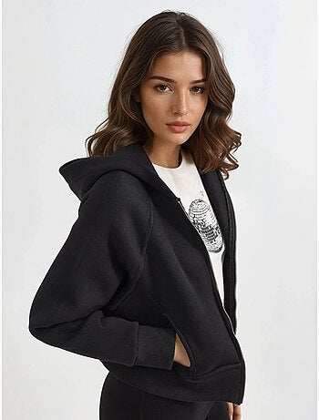 Sweat à capuche zippé coupe décontractée hiccup