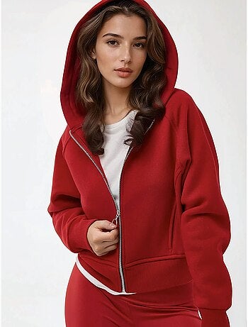 Sweat à capuche zippé coupe décontractée hiccup