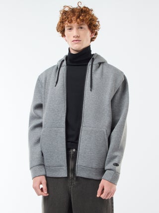 Sweat à capuche zippé doublé effet moutonné