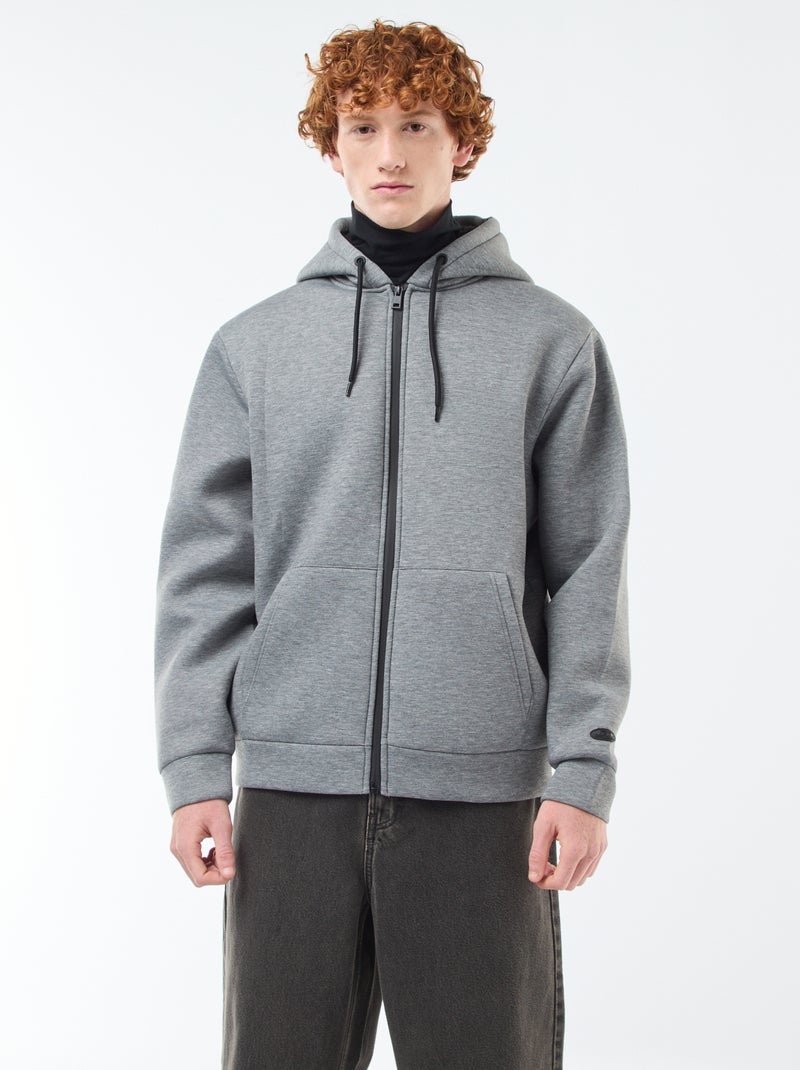 Sweat à capuche zippé doublé effet moutonné Gris - Kiabi