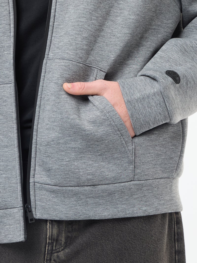 Sweat à capuche zippé doublé effet moutonné Gris - Kiabi