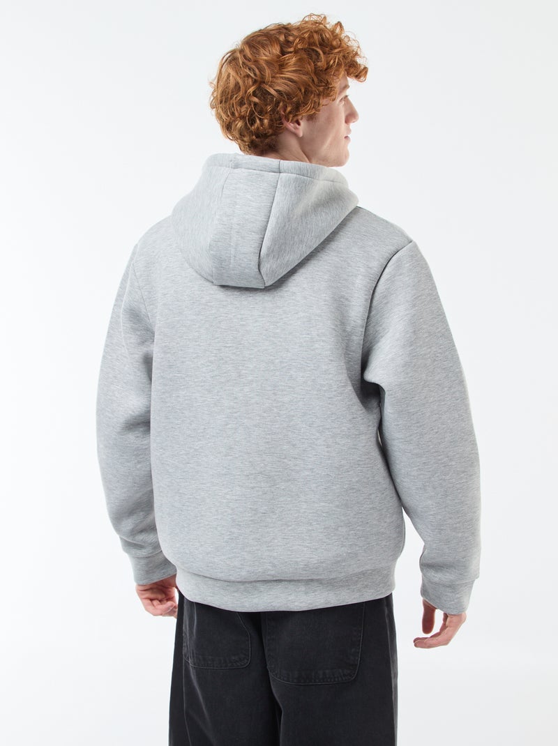 Sweat à capuche zippé doublé effet moutonné Gris - Kiabi