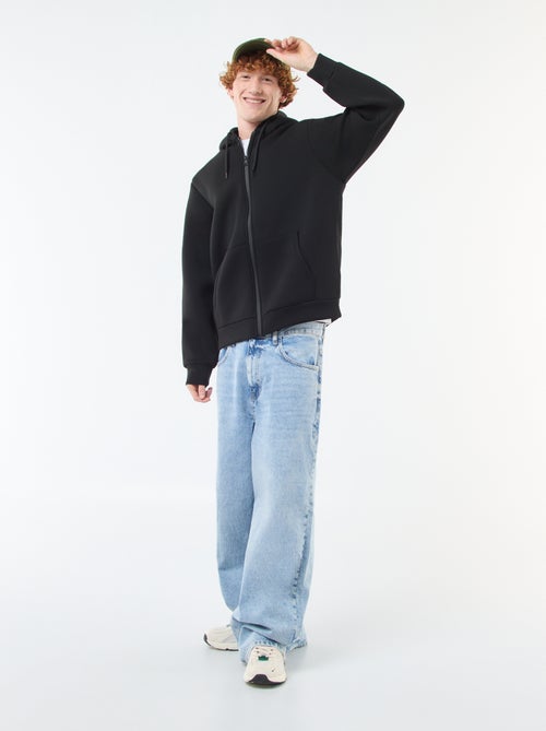 Sweat à capuche zippé doublé effet moutonné - Kiabi