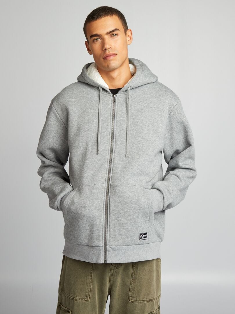 Combinaison à capuche en sherpa - Gris - Kiabi - 14.40€