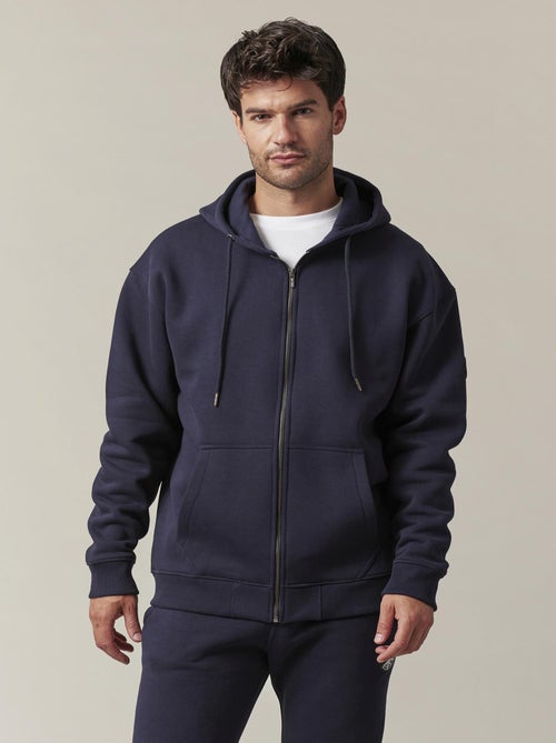 Sweat à capuche zippé en coton molletonné  'Deeluxe' - Kiabi