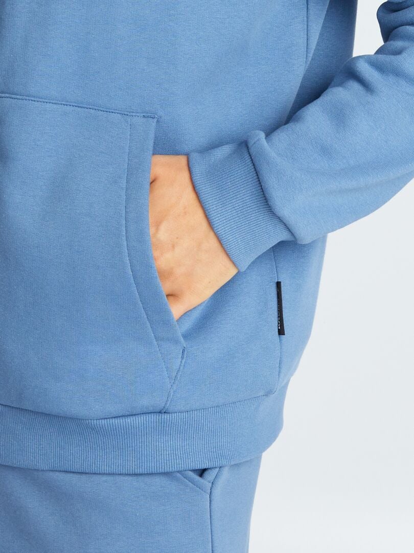 Sweat à capuche zippé en molleton Bleu - Kiabi