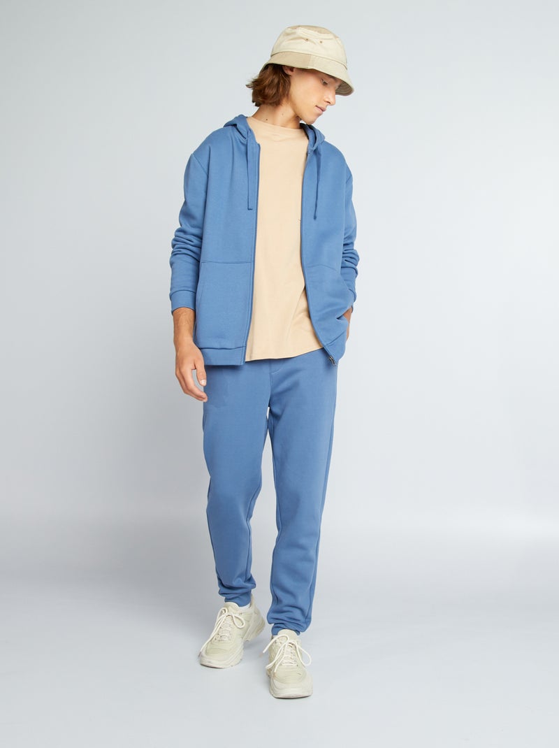 Sweat à capuche zippé en molleton Bleu - Kiabi