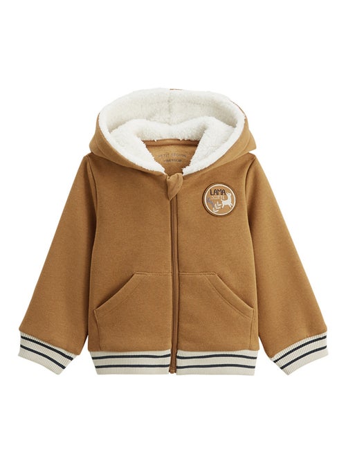 Sweat à capuche zippé enfant en molleton Lamascotte - Kiabi