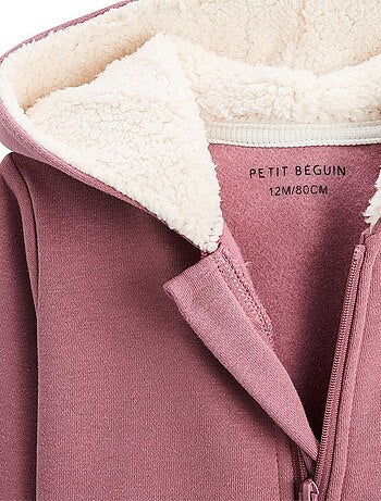 Sweat à capuche zippé enfant en molleton Matcha