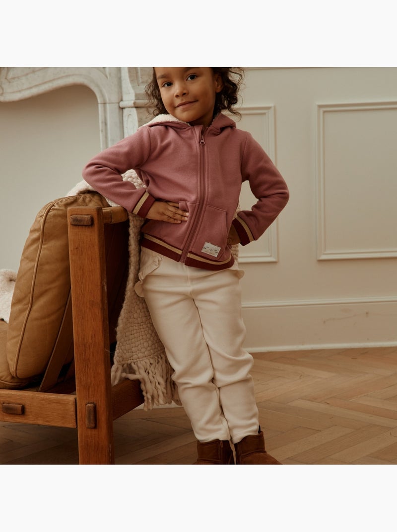 Sweat à capuche zippé enfant en molleton Matcha Rose - Kiabi