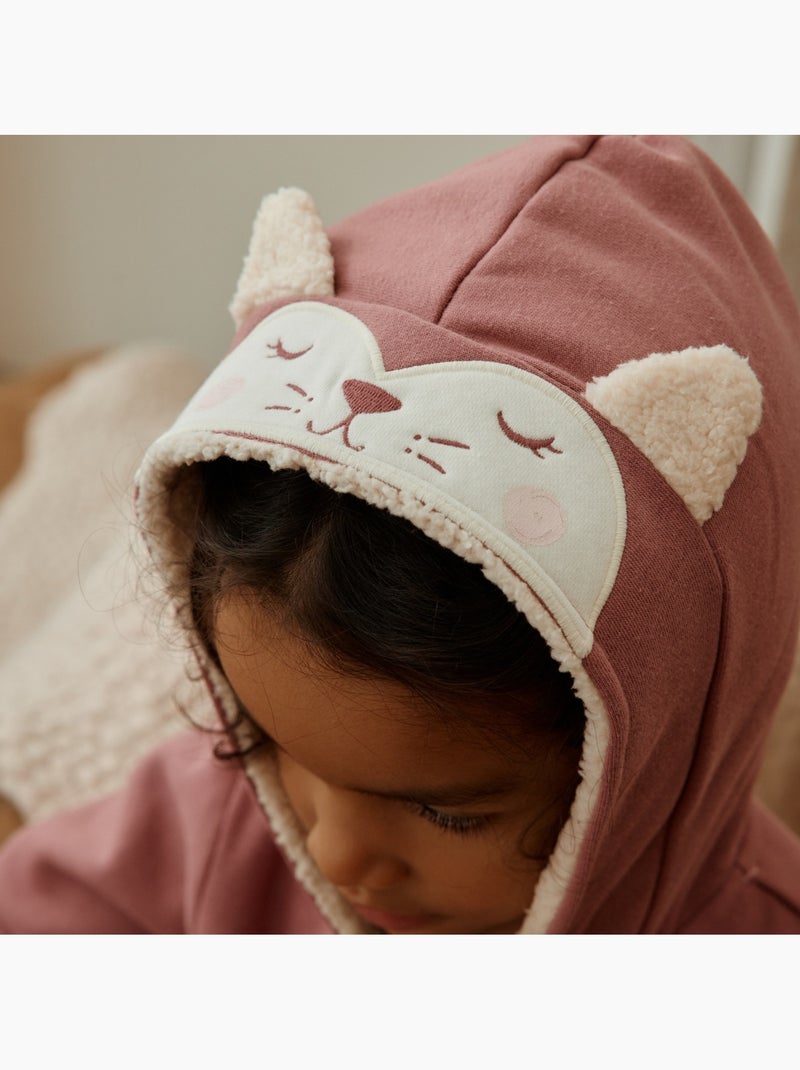 Sweat à capuche zippé enfant en molleton Matcha Rose - Kiabi