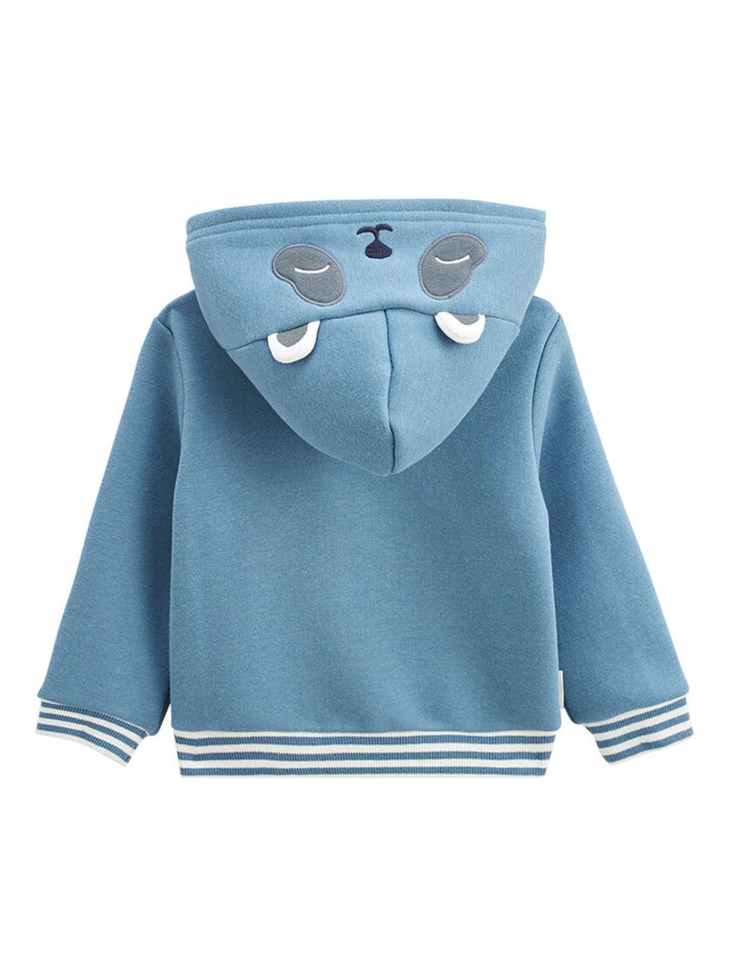 Sweat à capuche zippé enfant en molleton Tao Bleu - Kiabi