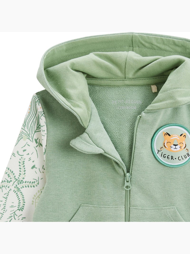 Sweat à capuche zippé enfant Kanha Vert - Kiabi