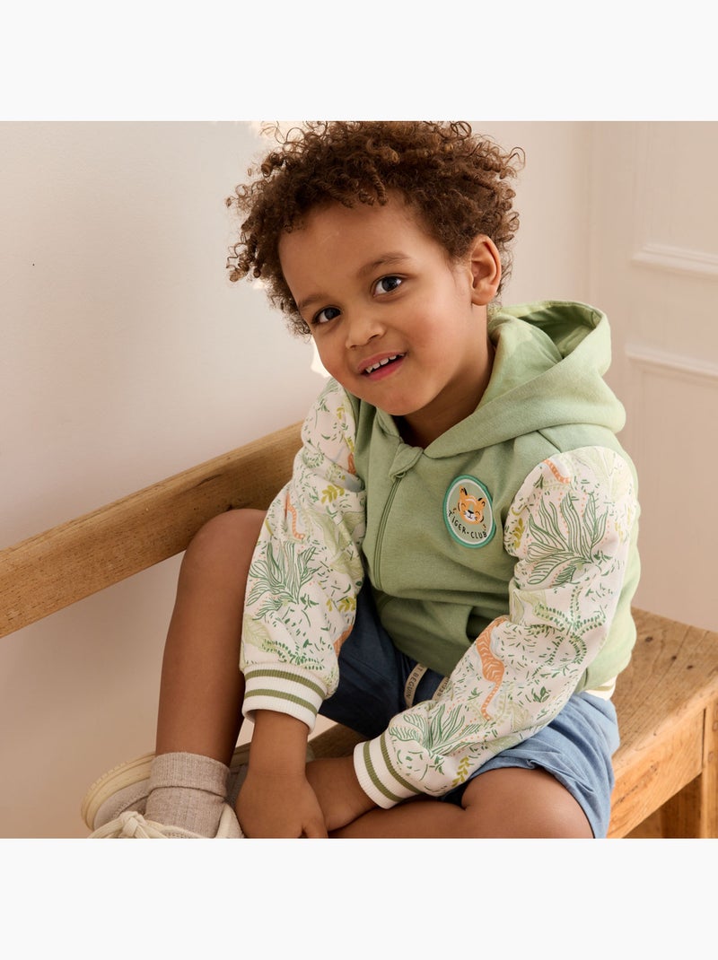 Sweat à capuche zippé enfant Kanha Vert - Kiabi
