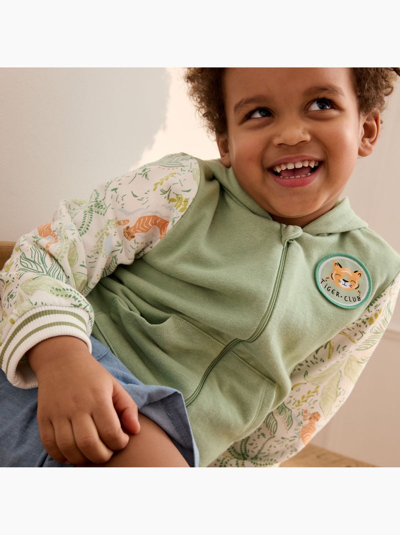 Sweat à capuche zippé enfant Kanha Vert - Kiabi