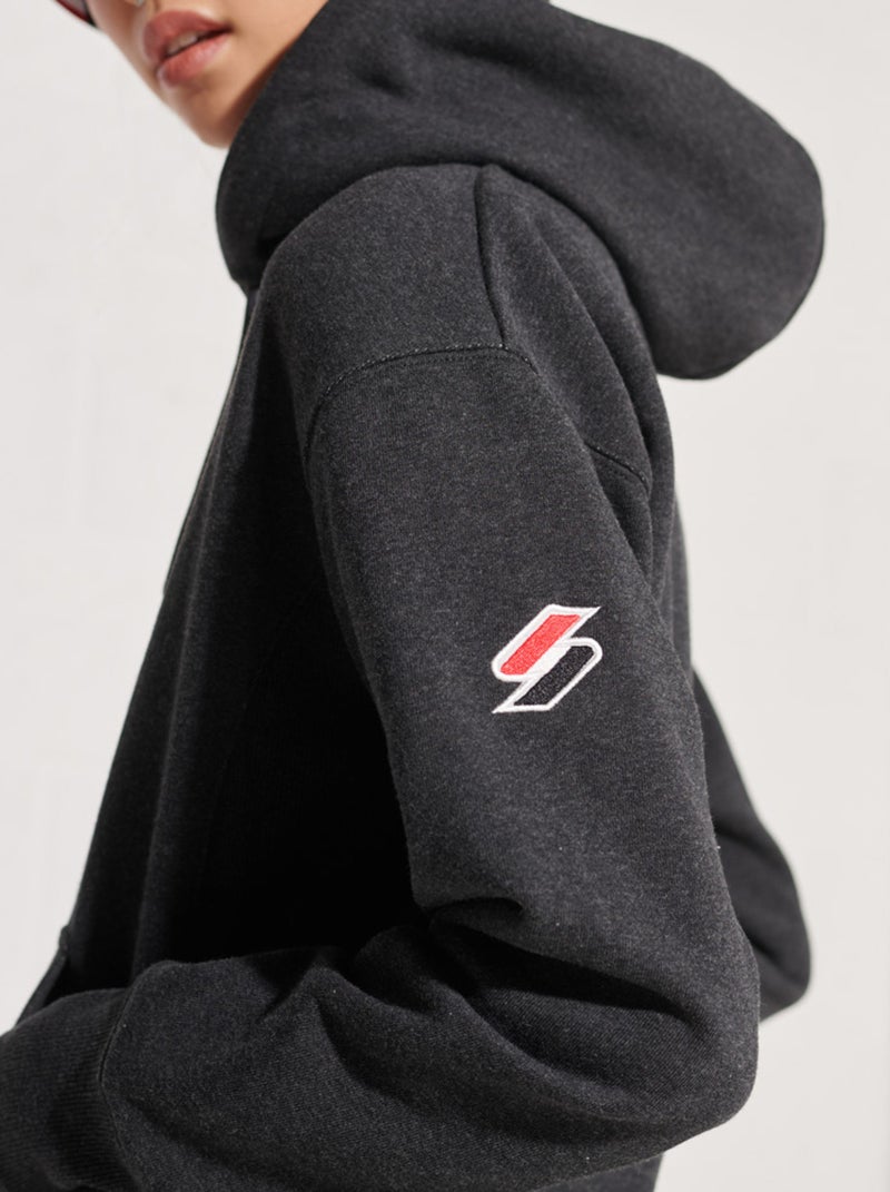 Sweat À Capuche Zippé Femme Superdry Code Sportstyle Gris - Kiabi