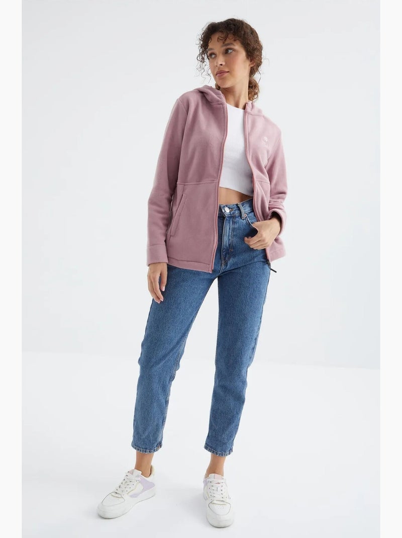 Sweat à capuche zippé femme tommy Mauve - Kiabi
