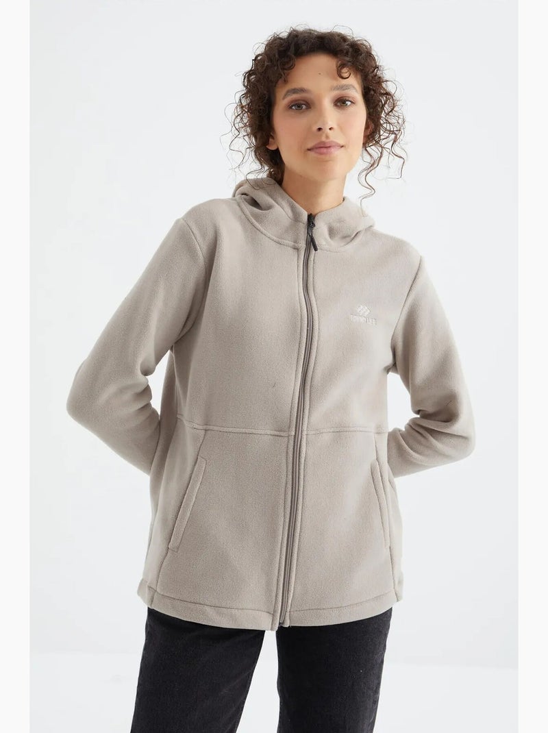 Sweat à capuche zippé femme tommy Sable - Kiabi