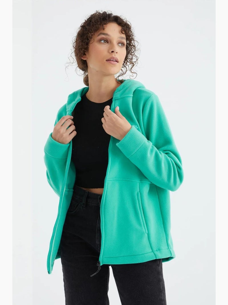 Sweat à capuche zippé femme tommy Vert menthe - Kiabi