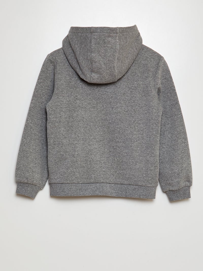 Sweat à capuche zippé GRIS - Kiabi