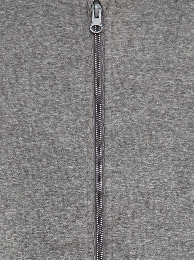Sweat à capuche zippé GRIS - Kiabi