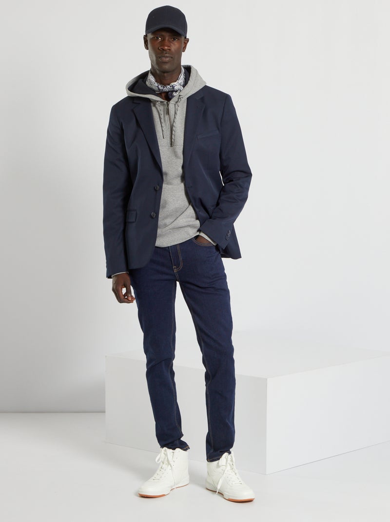 Sweat à capuche zippé Gris - Kiabi