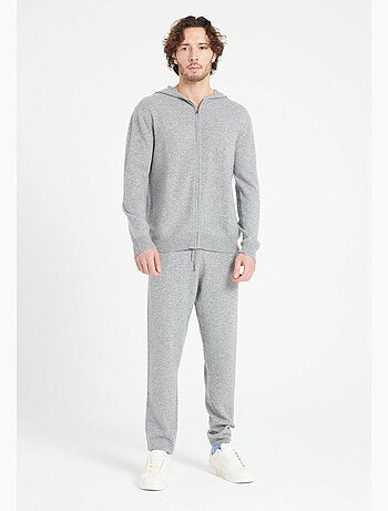 Sweat à capuche zippé homme 100% cachemire - LUKE 6