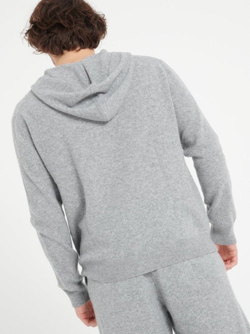 Sweat à capuche zippé homme 100% cachemire - LUKE 6 - Kiabi