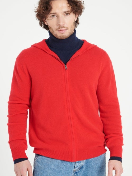 Sweat à capuche zippé homme 100% cachemire - LUKE 6 - Kiabi