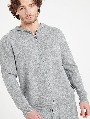 Sweat à capuche zippé homme en cachemire - LUKE 6