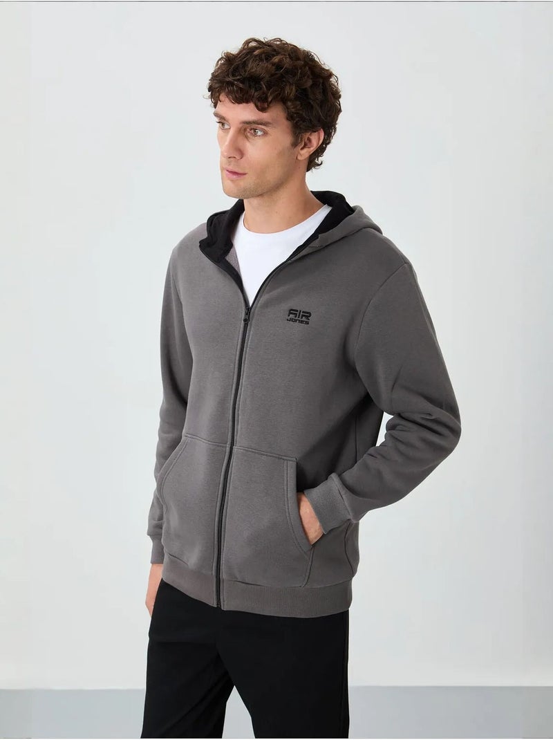 Sweat à capuche zippé homme tommy Gris Noir - Kiabi