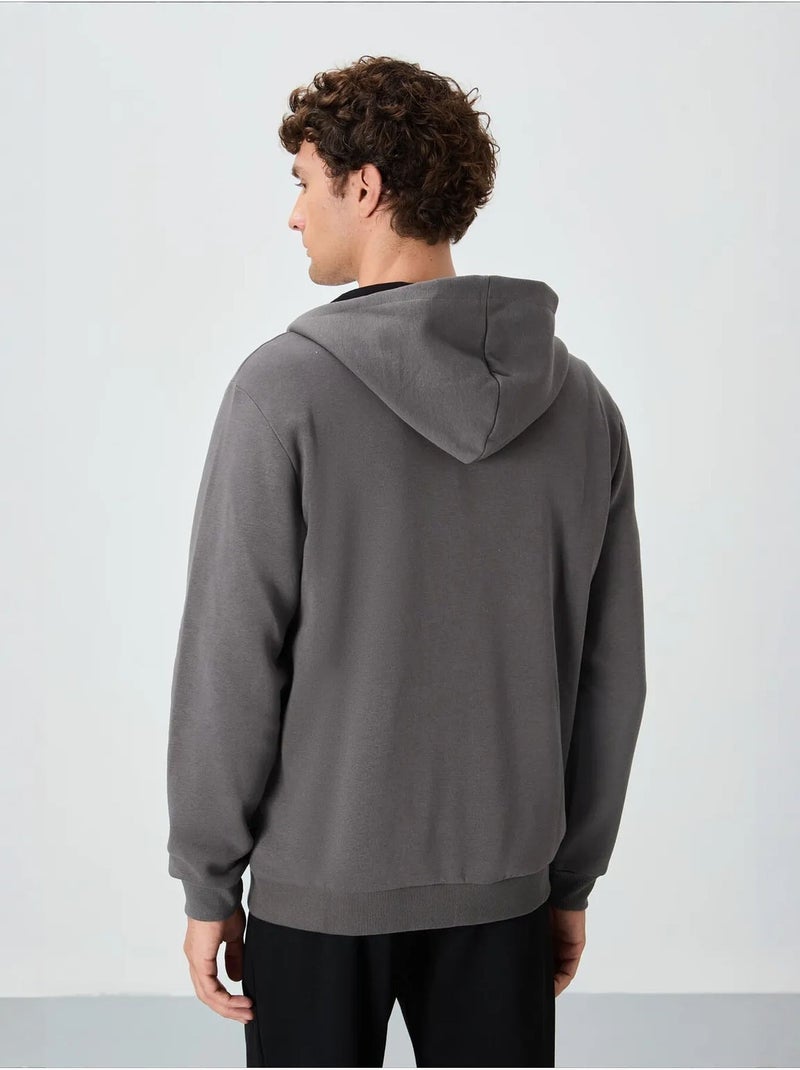 Sweat à capuche zippé homme tommy Gris Noir - Kiabi