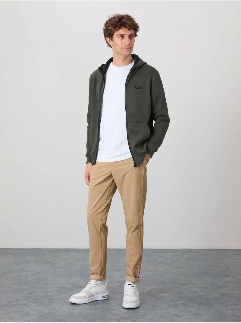 Sweat à capuche zippé homme tommy Kaki - Kiabi