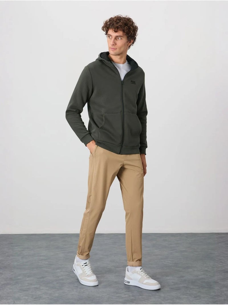Sweat à capuche zippé homme tommy Kaki - Kiabi