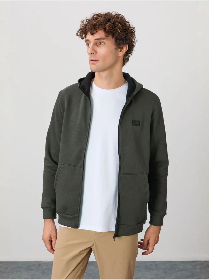 Sweat à capuche zippé homme tommy Kaki - Kiabi