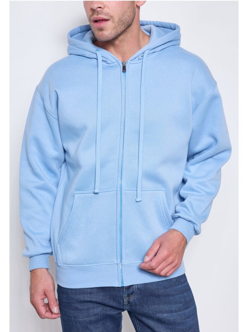 Sweat à capuche zippé Kebello Bleu ciel - Kiabi