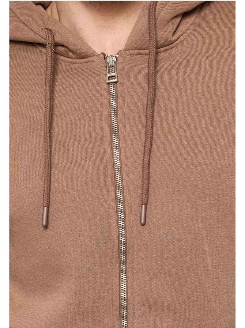 Sweat à capuche zippé Kebello Marron - Kiabi