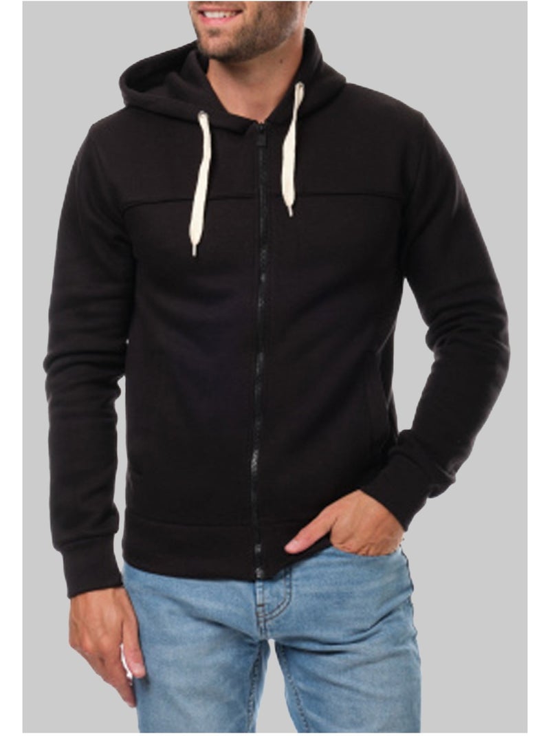 Sweat à capuche zippé Kebello Noir Noir - Kiabi