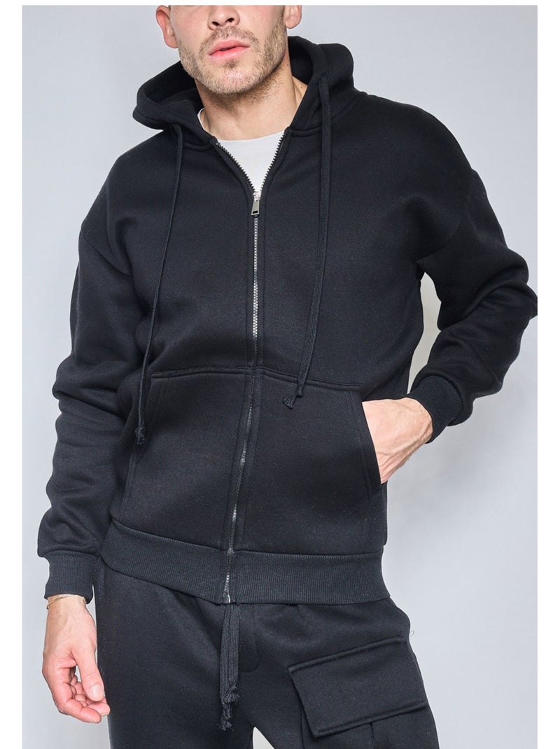 Sweat à capuche zippé Kebello Noir Noir - Kiabi