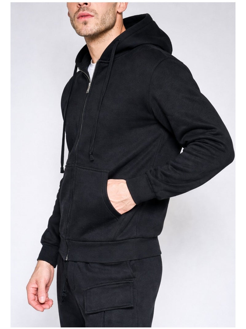 Sweat à capuche zippé Kebello Noir Noir - Kiabi