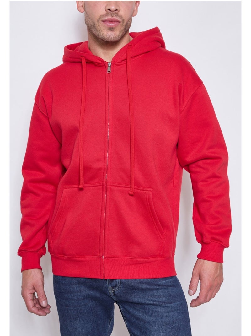 Sweat à capuche zippé Kebello Rouge - Kiabi