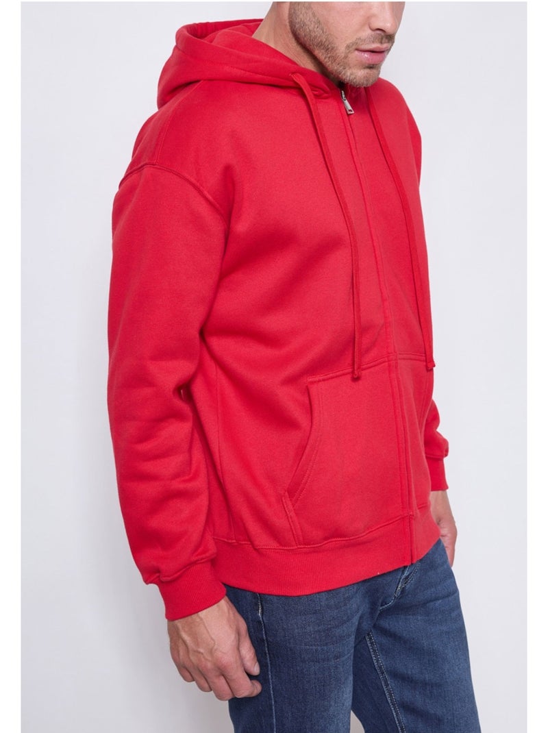 Sweat à capuche zippé Kebello Rouge - Kiabi