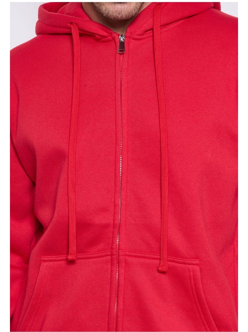 Sweat à capuche zippé Kebello Rouge - Kiabi