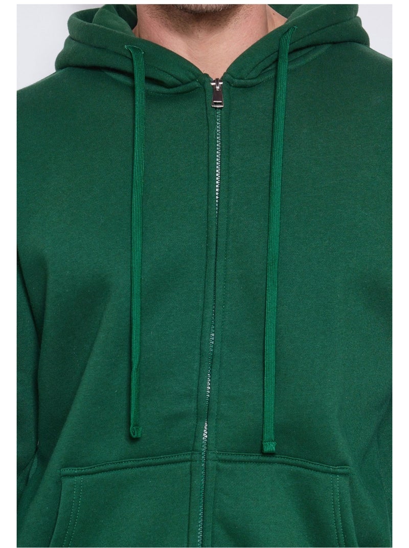 Sweat à capuche zippé Kebello Vert - Kiabi