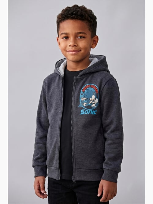 Sweat à capuche zippé   | Licence Officielle Sonic - Kiabi