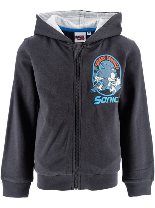 Sweat à capuche zippé   | Licence Officielle Sonic - Kiabi
