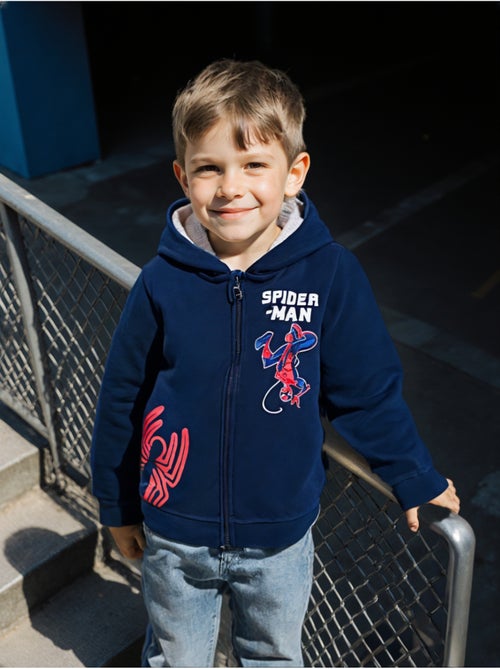 Sweat à capuche zippé   | Licence Officielle Spiderman - Kiabi