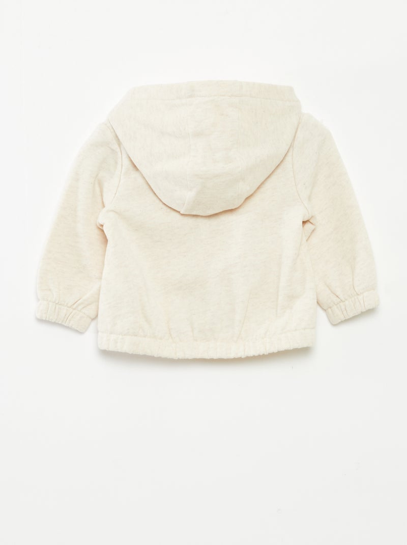 Sweat à capuche zippé 'Marie' Beige - Kiabi