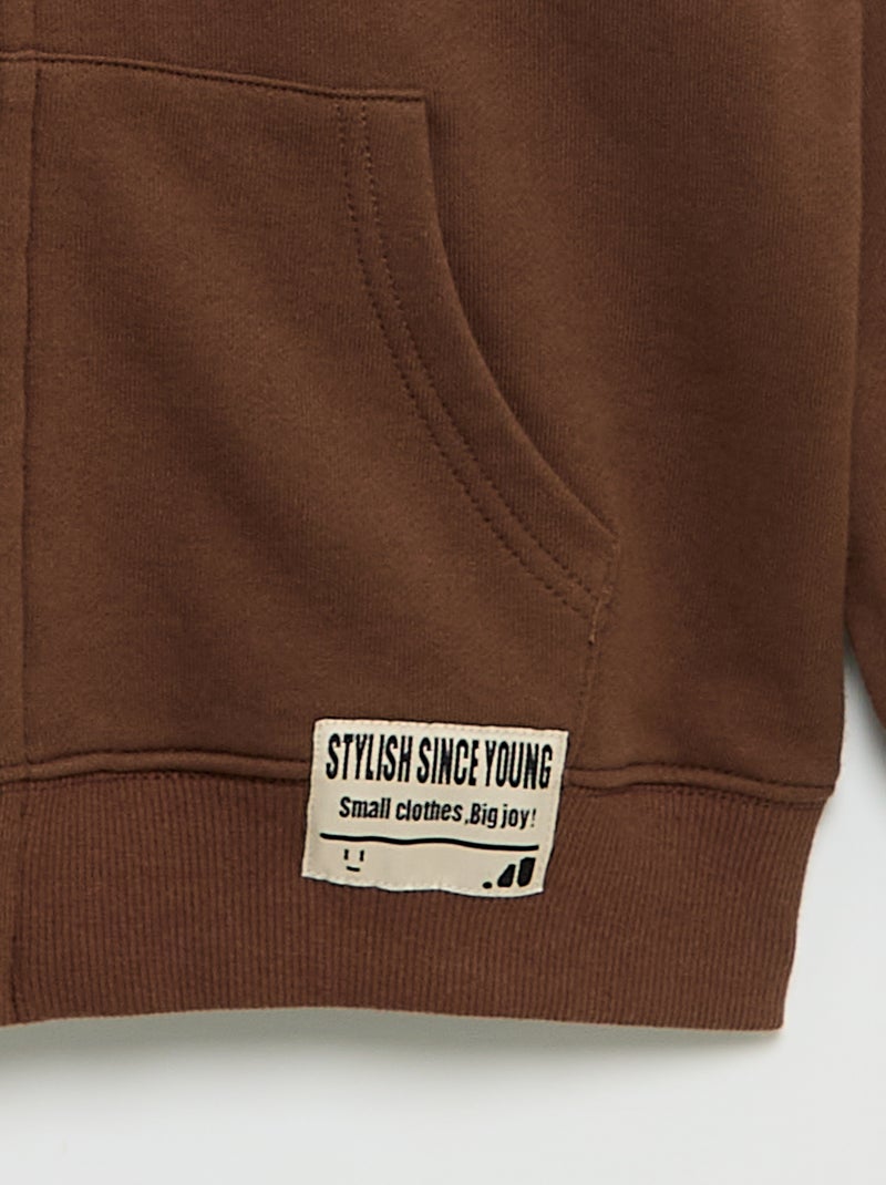 Sweat à capuche zippé Marron - Kiabi