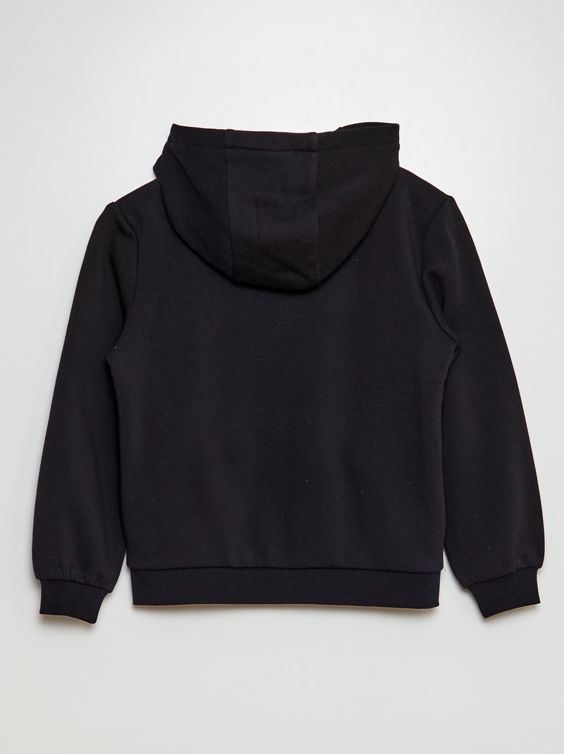 Sweat à capuche zippé noir - Kiabi